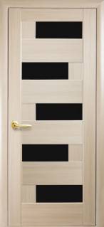 Дверне полотно Новий стиль Пиана ясень (700*2000) ПВХ De Luxe стекло BLK