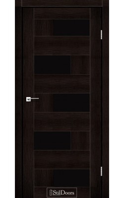 Дверне полотно NEPAL StilDoors Венге премиум (800*2000) ПВХ, стекло черное