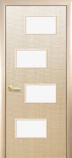 Дверне полотно Новий стиль Сахара 4S ясень (900*2000) ПВХ De Luxe стекло сатин