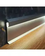 Плінтус алюмінієвий накладний Best Deal4/59/2,5 срібло анодоване з защолкою,зручний повторний монтаж