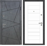 Дверь метал. ТМ Riccardi 2050х860 Стандарт7U-BIT 06-G бетон темный/белый матовый G(левая/правая)