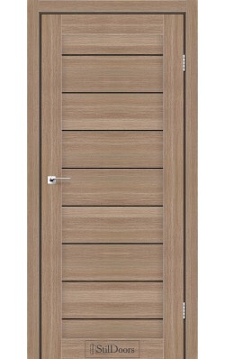 Дверне полотно TANZANIA StilDoors Ольха классическая (800*2000) ПВХ, стекло черное