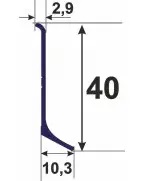 Плінтус алюмінієвий накладний Best Deal 3 срібло анадоване (3/40/2,5 м)