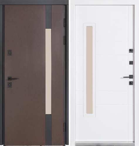 Двері Вхідні БулатТермо Хаус Мод705/428 Венге темний/Вулична білий атласний 950*2050ліва СЧ