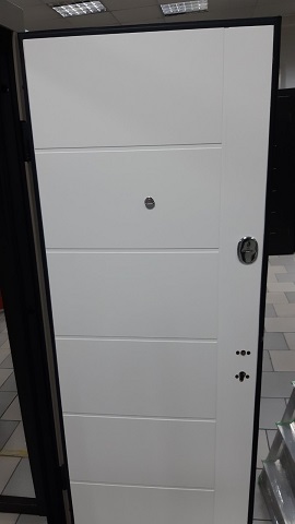 Двері метал. ТМ Riccardi 2050х860 Стандарт G графіт матовий/дуб білий