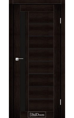 Дверне полотно LONDON StilDoors Венге премиум (800*2000) ПВХ, стекло черное