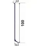 Плінтус алюмінієвий накладний Best Deal 3 білий матовий (3/100/2,5 м)