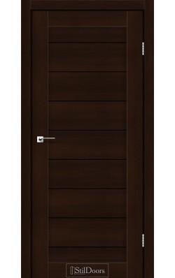 Дверне полотно TANZANIA StilDoors Каштан (800*2000) ПВХ, стекло черное