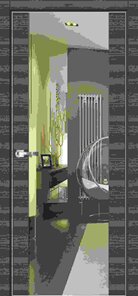 Двері міжкімнатні модель CL25 (60,70,80,90) ПВХ+вставка скла