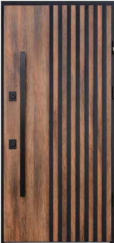 Двері вхідні Hardy St Securemme HPL S Лофт темний мед (870*970*2050) ручка DND чорна