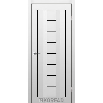 Двери Korfad Aliano AL-04 Super Pet аляска 800*2000  стекло Lacobel черное