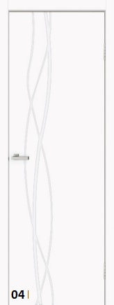 Дверь Impress 04 бел. мат (PU)800*2000*40мм +з/ц магнит RB белый*с адаптером на WC