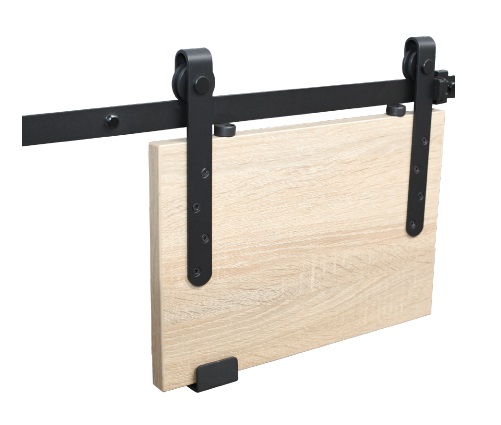 Комплект фурнітури для розсувних дверей Valcomp REA MINI на 1 двері, з напрямною 1220 мм, Design Line, чорний мат.