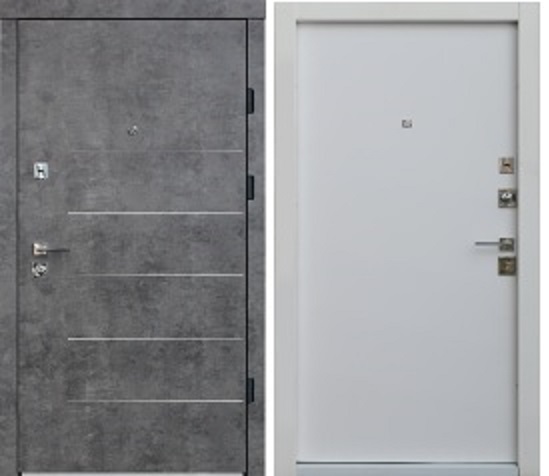 Двері Berez Lux Porte (860*2040) ліва  Мрамор темний /Білий сатин