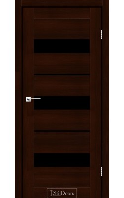 Дверне полотно MEXICO StilDoors Каштан (800*2000) ПВХ, стекло черное