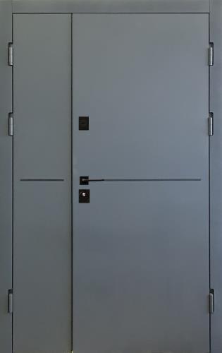 Двері вхідні Форт Нокс Крафт Мат сірий 7024/Астана пильно-сірий горизонт 1200х2030 права вулиця