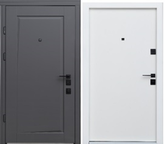 Двері вхідні Straj Lux Orlanda (860/870*2040) права Софттач титан/Білий сатин