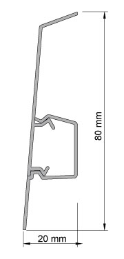 Плінтус Salag (NG80) №86 дуб жженый (80*20*2500мм) матовый (18шт/уп)