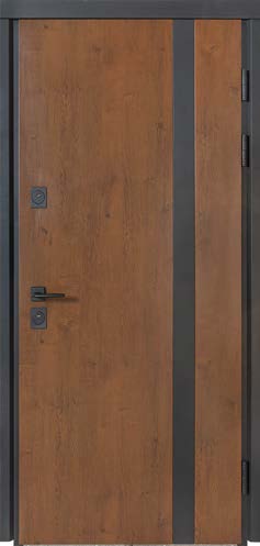 Двері Вхідні Булат Термо Хаус Мод703/191 Дуб бронза/вулична горіх натурал 850ліва(терморозрив)СЧ