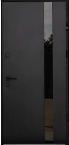 Двері вхідні Hardy St Securemme HPL Slim P Glass Black NT/Starlight 970*2050права