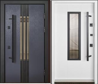 Двері вход уличная AbwehrRevolution LP-6(Termix) 960х2050( Метал Lampre антрацит/білий) терморозрив