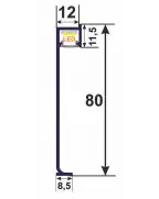 Алюмінієвий світлодіодний плінтус Best Deal Чорний 5/80/2,5 м Профіль Центр (Київ)