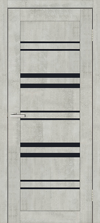 Дверь  Doors Smart С017 Бетон светлый (800*2000) ПВХ, черное стекло)