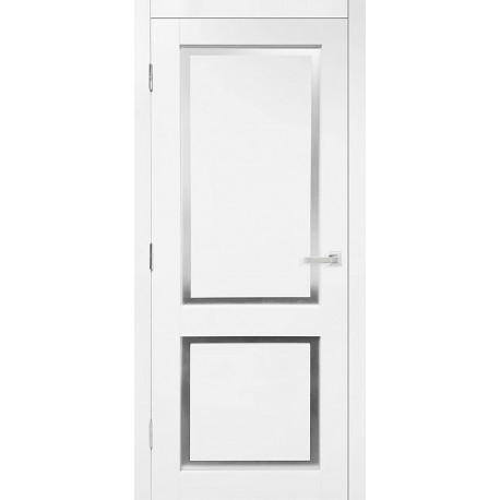 Двери межкомнатные Leador Atlantic-04 Белый мат (800*2000) ПП стекло черное