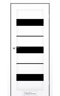 Дверне полотно MEXICO StilDoors Белый кристал (800*2000) ПВХ, стекло черное