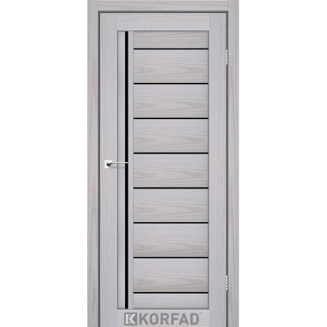 Двери Korfad Florence FL-06 РР серая мадрина 800*2000 стекло черное