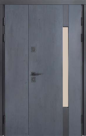 Двері Вхідні БулатТермо Хаус Мод705/428 Темний Антрацит/Вулична білий атласний 1200*2050 права СЧ