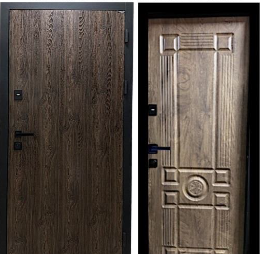 Двері вхідні Портала Стріт Термо Гард дуб темний +Монарх Спил коньячний 850*2040 ліва