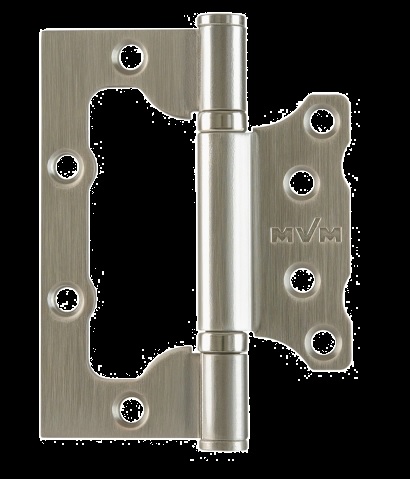 Петлі МВМ неврізні нікель матовий (метелик) НВ 100 (100х75х2,5мм) універсальні