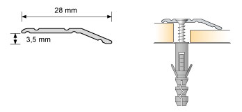 Поріг Salag Stratus S07 (28 * 1820мм) 16 Шампань анодований різнорівневу (10шт/уп)