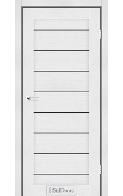 Дверне полотно TANZANIA StilDoors Белое дерево (800*2000) ПВХ, стекло черное
