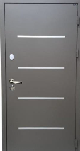 Двері вхідні Портала Стрит Термо Aluma 1 Metalic brown + Ангола Спил коньячний 850*2040 ліва