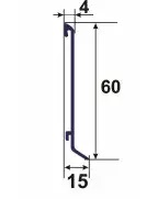 Плінтус алюмінієвий накладний Best Deal4/61/2,5 срібло анодоване з защолкою,зручний повторний монтаж