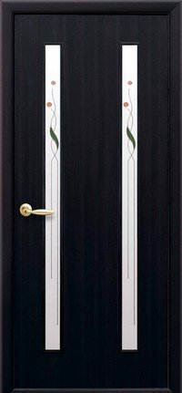 Дверне полотно Новий стиль Вера венге 3D (600*2000) экошпон стекло с рис. Р1