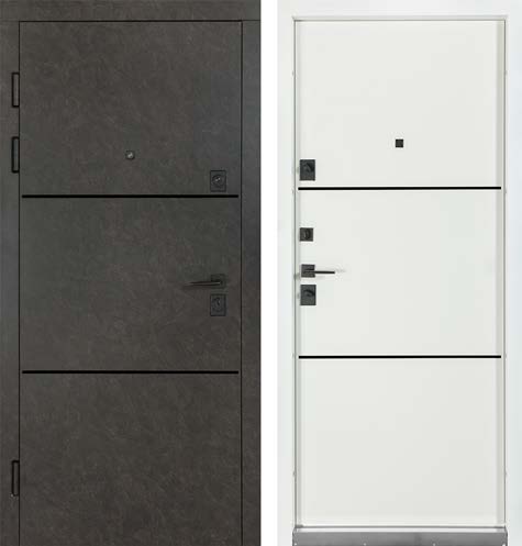 Двері Вхідні Булат FORTEZZA(квадро)Securemme мод536 Mamba morion/Білий супермат 850права СЧ