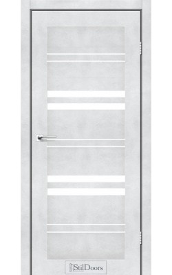 Дверне полотно SLOVENIA StilDoors Светлый бетон (800*2000) ПВХ, стекло сатин