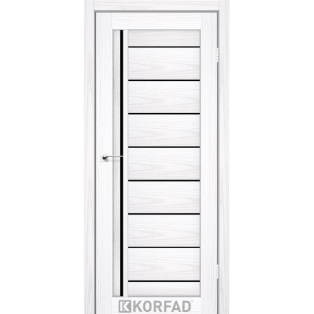Двери Korfad Florence FL-06 РР белая мадрина 800*2000 стекло черное