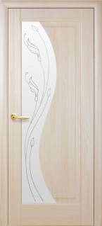 Дверне полотно Новий стиль Эскада ясень (900*2000) ПВХ De Luxe стекло с рис. Р2