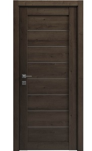 Дверь Lux-2 экошпон мадагаскар( 800х2000х 38) полустекло сатин