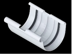Водосточная система Альта Профиль муфта желоба белая ПВХ (д.125мм) (12шт/уп)