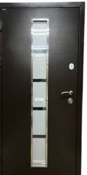 Двері вхідні Портала серія Стріт М2(склопакет) метал Ral 8019+мдф дуб темний 950*2040 права