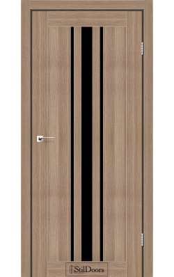 Дверне полотно ARIZONA StilDoors Ольха классическая  (800*2000) ПВХ, скло черное