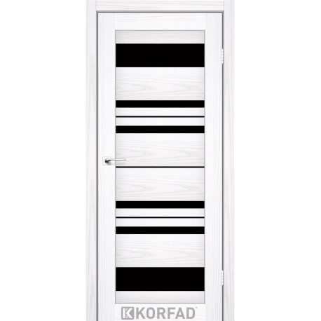 Двери Korfad Florence FL-04 РР белая мадрина 800*2000 стекло черное