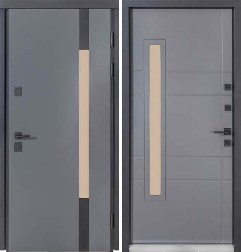 Двері Вхідні Булат Cottage 705/431 Metalic Grey/Вулична Титан 950права СЧ
