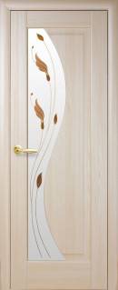 Дверне полотно Новий стиль левая Эскада ясень (600*2000) ПВХ De Luxe стекло с рис. Р1
