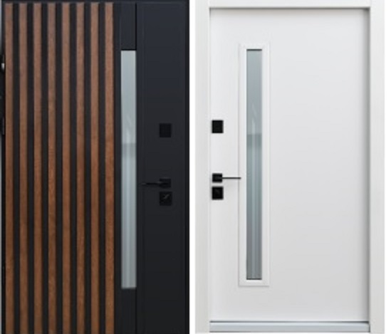 Двері Straj PF.St. Securemme  Rio S Loft  (870,970х2050) Дуб темний/ Білий атлас